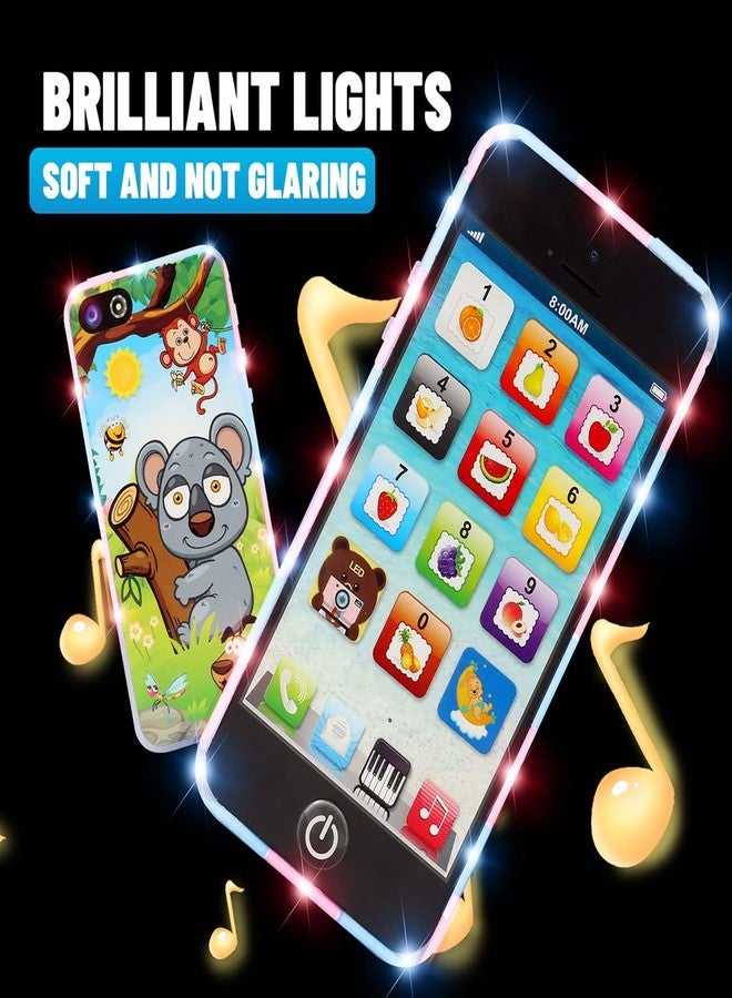 هاتف Sujosa Yphone، هاتف لعبة ذكي للأطفال الصغار والرضع، هاتف إلكتروني تعليمي موسيقي باللغة الإنجليزية لمرحلة ما قبل المدرسة، هدية للأولاد والبنات (أسود) - Image 2